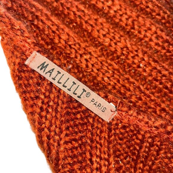 Rust Cardigan Sweater Maililli FRANCE paris M FALL - Picture 2 of 7